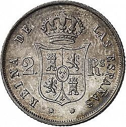 Large Reverse for 2 Reales 1855 coin