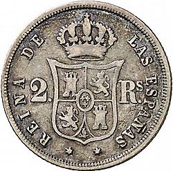 Large Reverse for 2 Reales 1857 coin