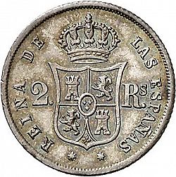 Large Reverse for 2 Reales 1859 coin