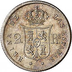 Large Reverse for 2 Reales 1860 coin