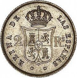 Large Reverse for 2 Reales 1861 coin