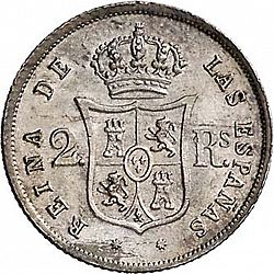 Large Reverse for 2 Reales 1863 coin