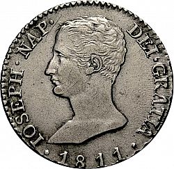 Large Obverse for 2 Reales 1811 coin