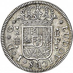 Large Obverse for 2 Reales 1724 coin