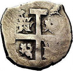 Large Reverse for 2 Reales 1726 coin