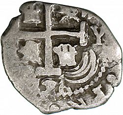 Large Reverse for 2 Reales 1726 coin