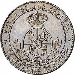 Large Reverse for 2 ½ Céntimos Escudo 1867 coin
