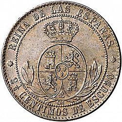 Large Reverse for 2 ½ Céntimos Escudo 1868 coin