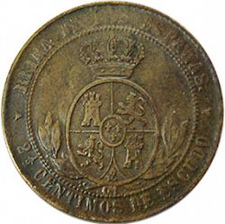 Large Reverse for 2 ½ Céntimos Escudo 1868 coin