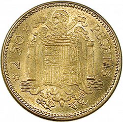 Large Reverse for 2,50 Pesetas 1953 coin