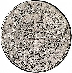 Large Reverse for 2 1/2 Pesetas 1810 coin
