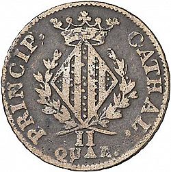 Large Reverse for 2 Cuartos 1814 coin