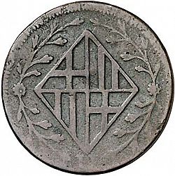 Large Obverse for 2 Cuartos 1814 coin