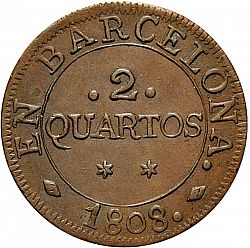Large Reverse for 2 Cuartos 1808 coin