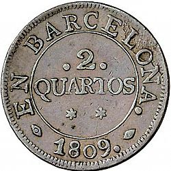 Large Reverse for 2 Cuartos 1809 coin