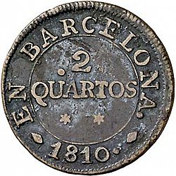 Large Reverse for 2 Cuartos 1810 coin