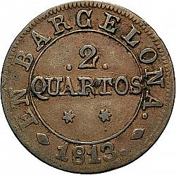 Large Reverse for 2 Cuartos 1813 coin