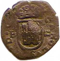 Large Obverse for 2 Maravedies 1680 coin