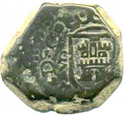Large Obverse for 2 Maravedies 1681 coin