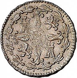 Large Reverse for 2 Maravedies 1808 coin