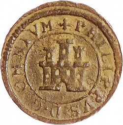 Large Obverse for 2 Maravedíes 1597 coin