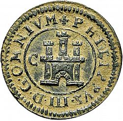 Large Obverse for 2 Maravedies 1601 coin