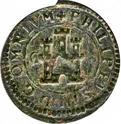 Large Obverse for 2 Maravedies 1602 coin