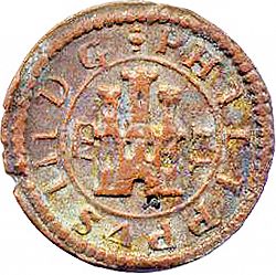 Large Obverse for 2 Maravedies 1604 coin