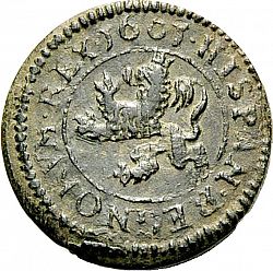 Large Reverse for 2 Maravedies 1601 coin