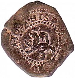 Large Reverse for 2 Maravedies 1601 coin