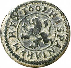 Large Reverse for 2 Maravedies 1602 coin