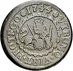 Large Reverse for 2 Maravedies 1744 coin