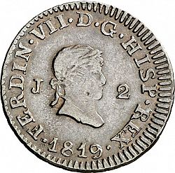 Large Obverse for 2 Maravedies 1819 coin