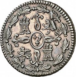 Large Reverse for 2 Maravedies 1820 coin