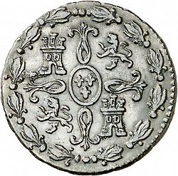 Large Reverse for 2 Maravedies 1824 coin