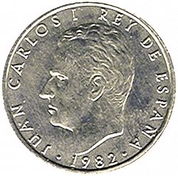 Large Obverse for 2 Pesetas 1982 coin