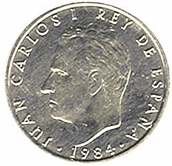 Large Obverse for 2 Pesetas 1984 coin