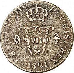 Large Obverse for 2 Quartos 1821 coin