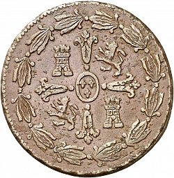 Large Reverse for 2 Quartos 1815 coin