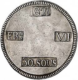 Large Obverse for 30 Sous 1821 coin