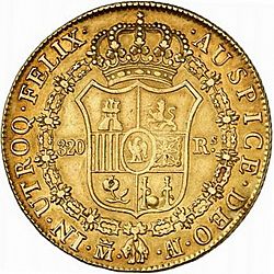Large Reverse for 320 Reales 1810 coin