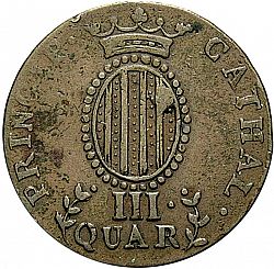Large Reverse for 3 Cuartos 1813 coin