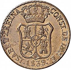 Large Obverse for 3 Cuartos 1839 coin