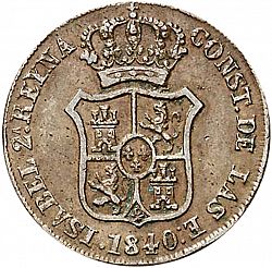 Large Obverse for 3 Cuartos 1840 coin
