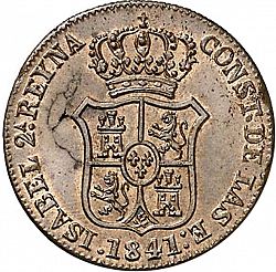Large Obverse for 3 Cuartos 1841 coin
