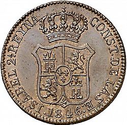 Large Obverse for 3 Cuartos 1846 coin