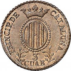 Large Reverse for 3 Cuartos 1839 coin