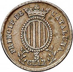 Large Reverse for 3 Cuartos 1840 coin