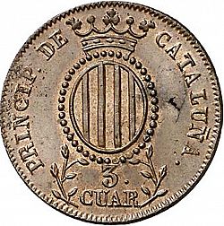 Large Reverse for 3 Cuartos 1841 coin