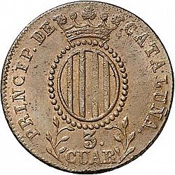 Large Reverse for 3 Cuartos 1844 coin